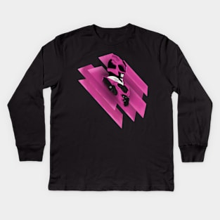 Pink Psycho Ranger Kids Long Sleeve T-Shirt